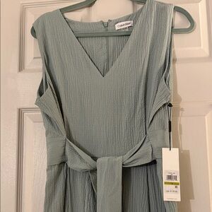 Calvin Klein Women's Soft Green Wide Leg Jumpsuit